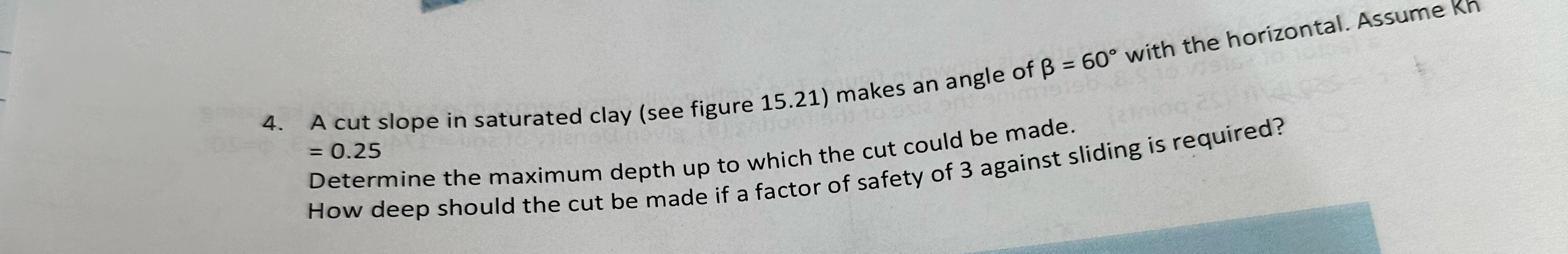A cut slope in saturated clay ( see figure 1 5 .