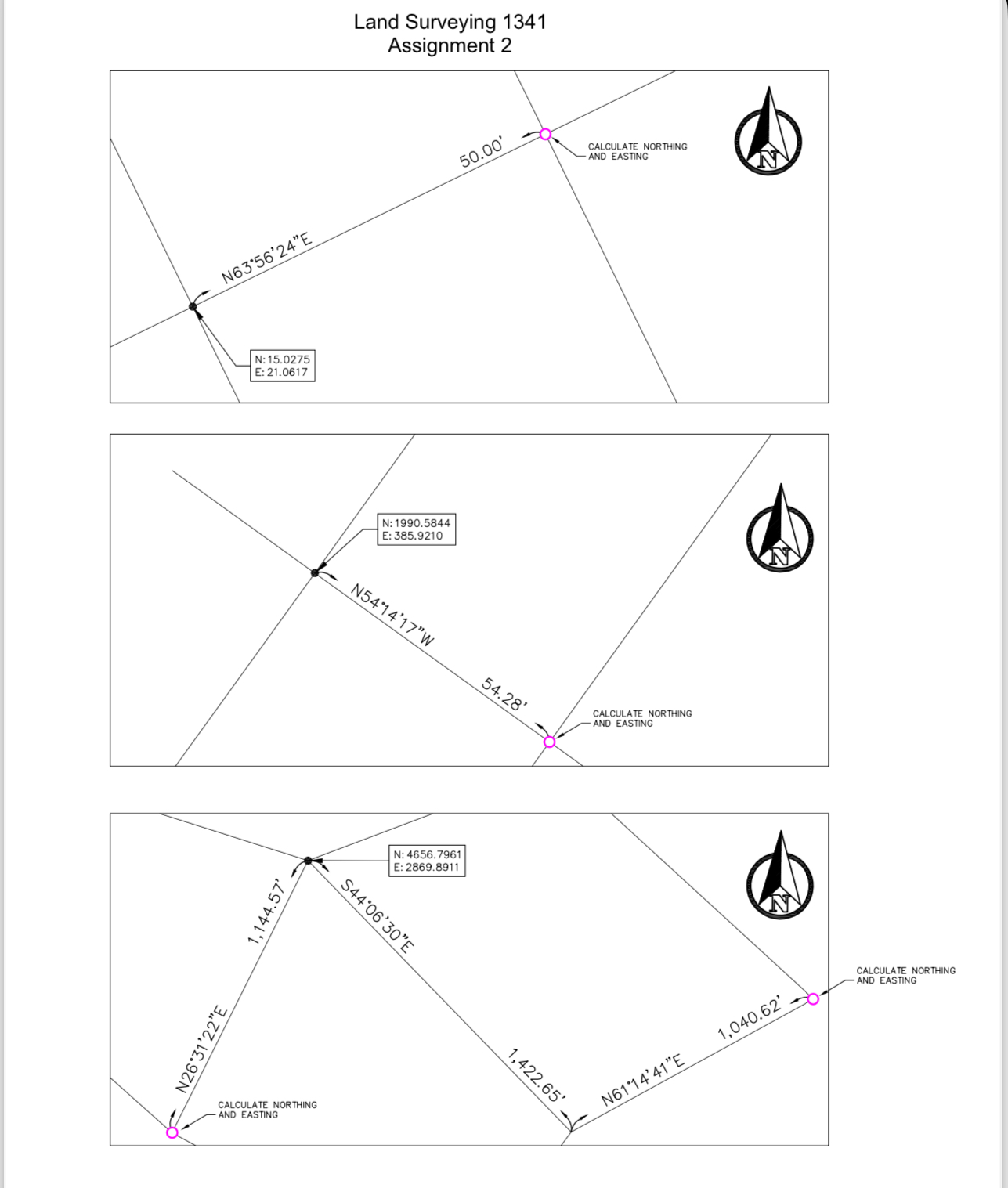 Land Surveying 1 3 4 1 Assignment 2 calculate