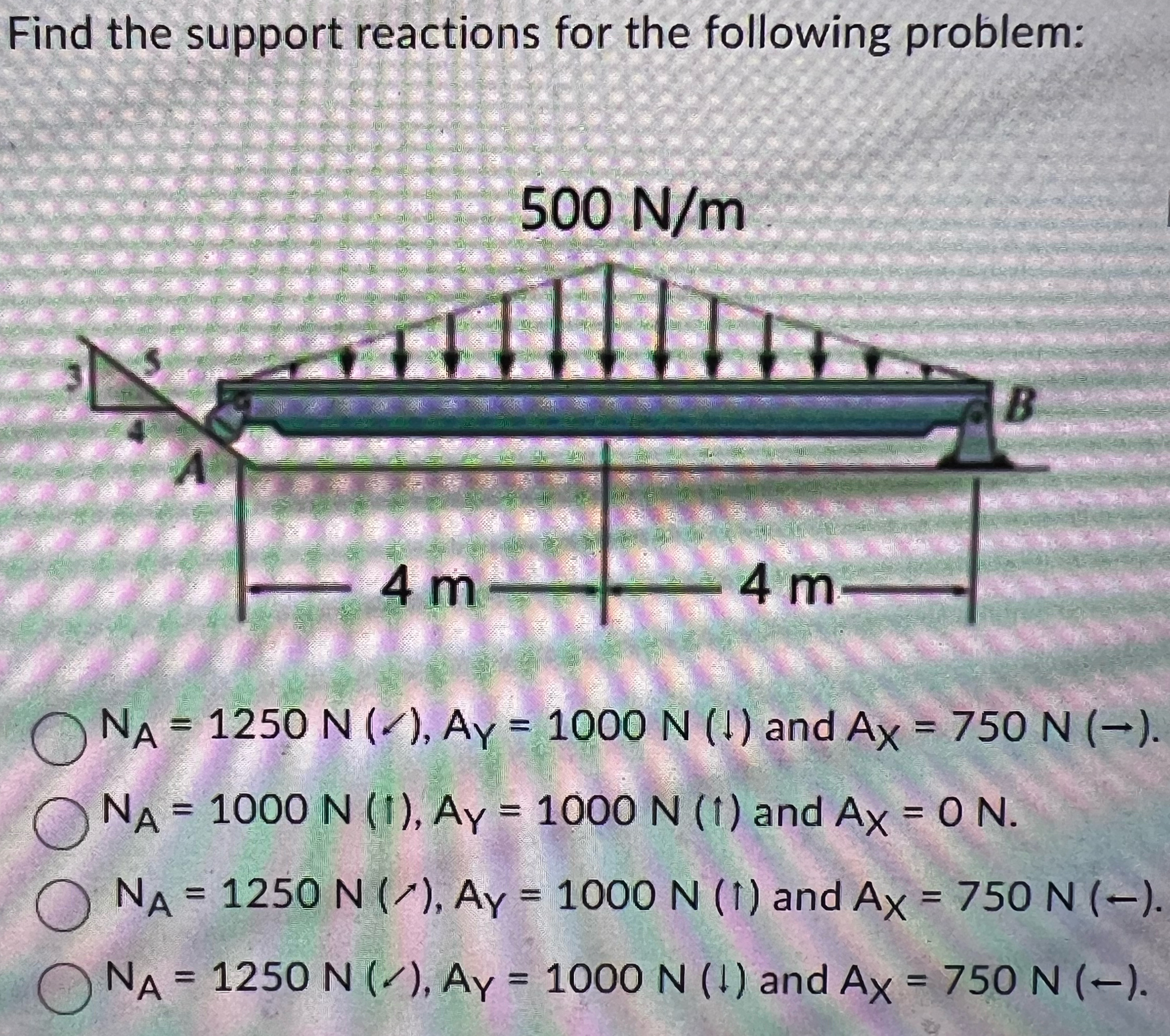 Find the support reactions for the following