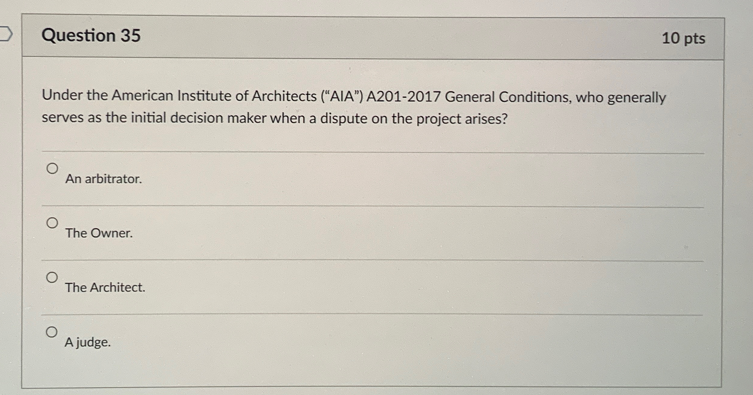Question 3 5 Under the American Institute of