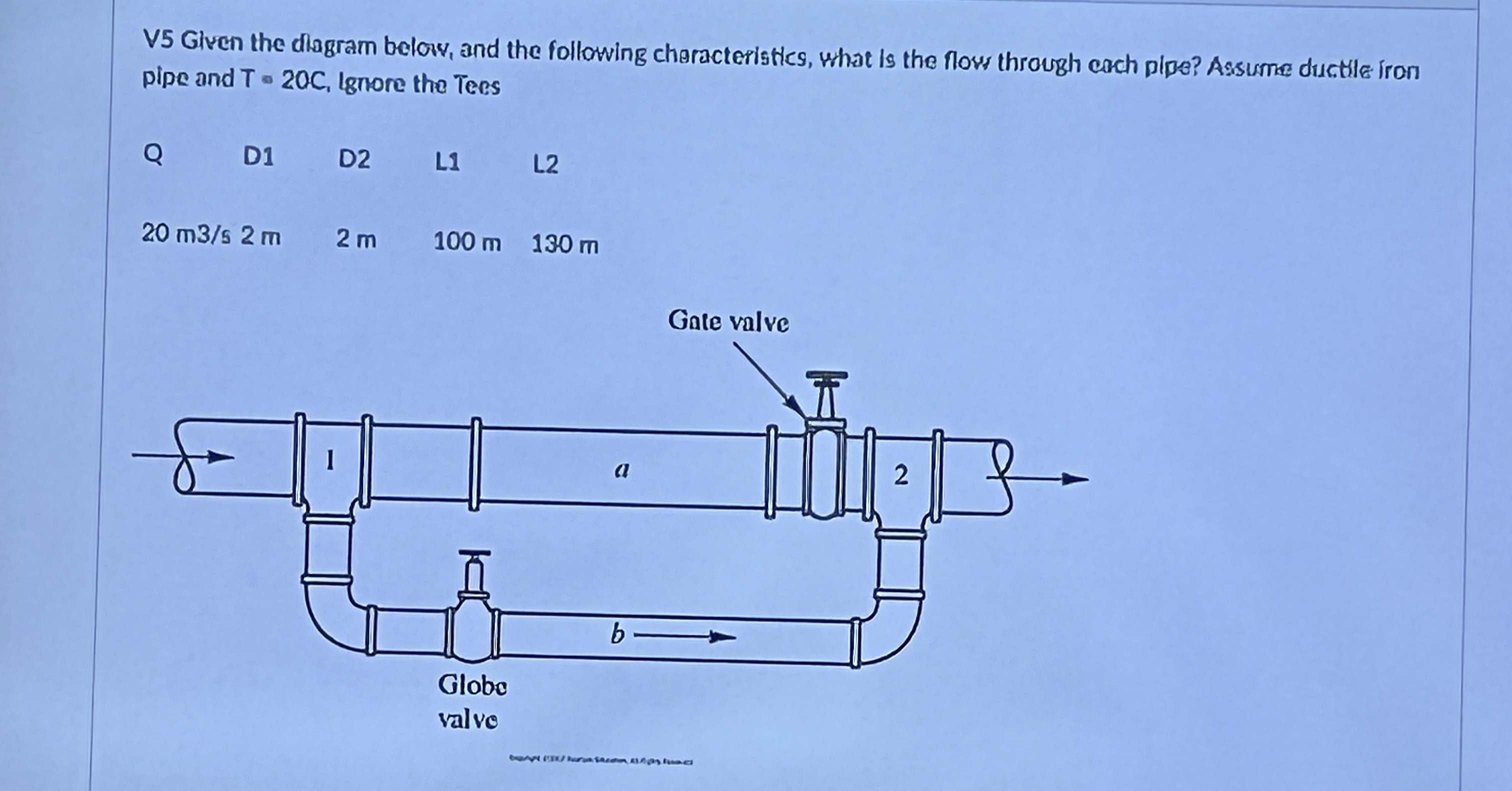 V 5 Given the diagram below, and the following
