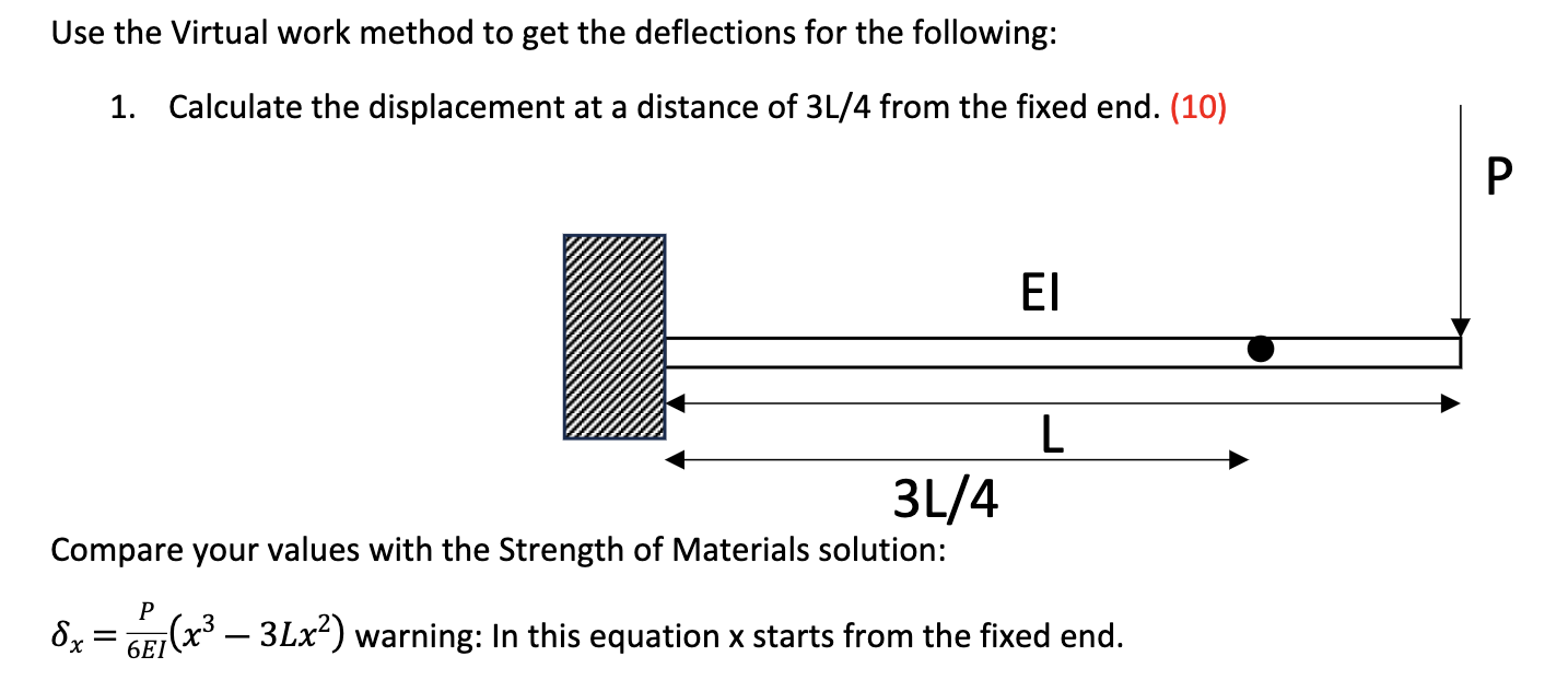Use the Virtual work method to get the
