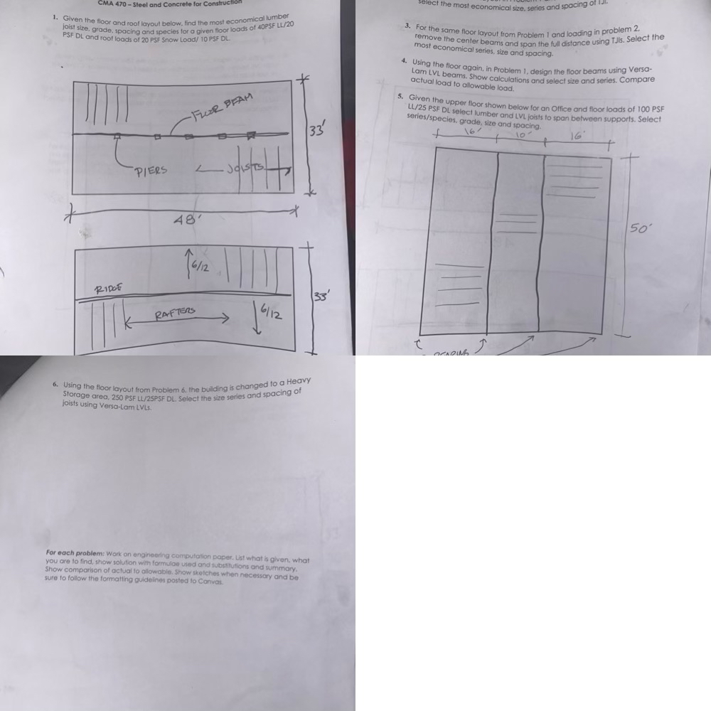 Using the floor layout from Problem 6 , the