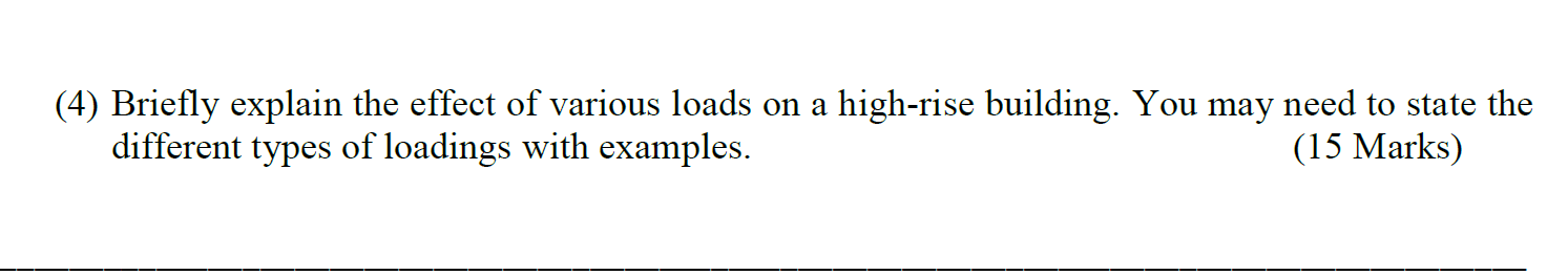 ( 4 ) Briefly explain the effect of various loads