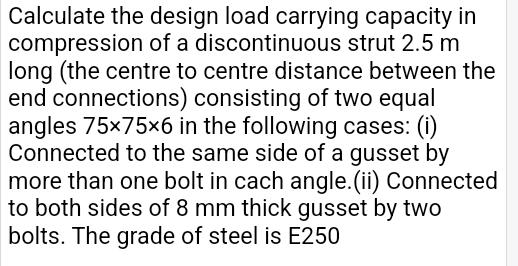 Calculate the design load carrying capacity in