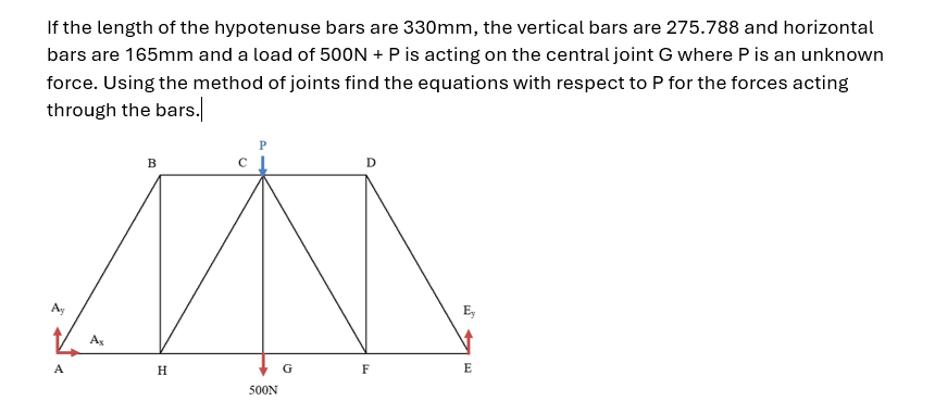 If the length of the hypotenuse bars are 3 3 0 m