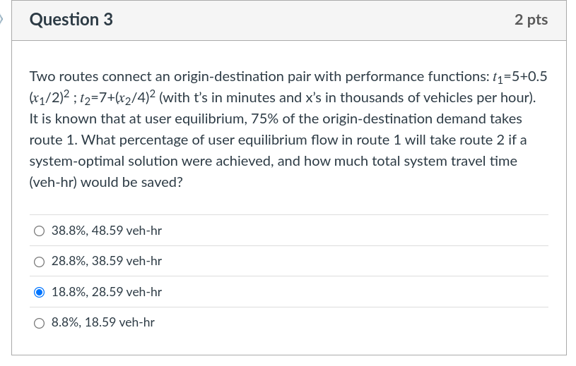 I got the total vehicles in the system equal to 5