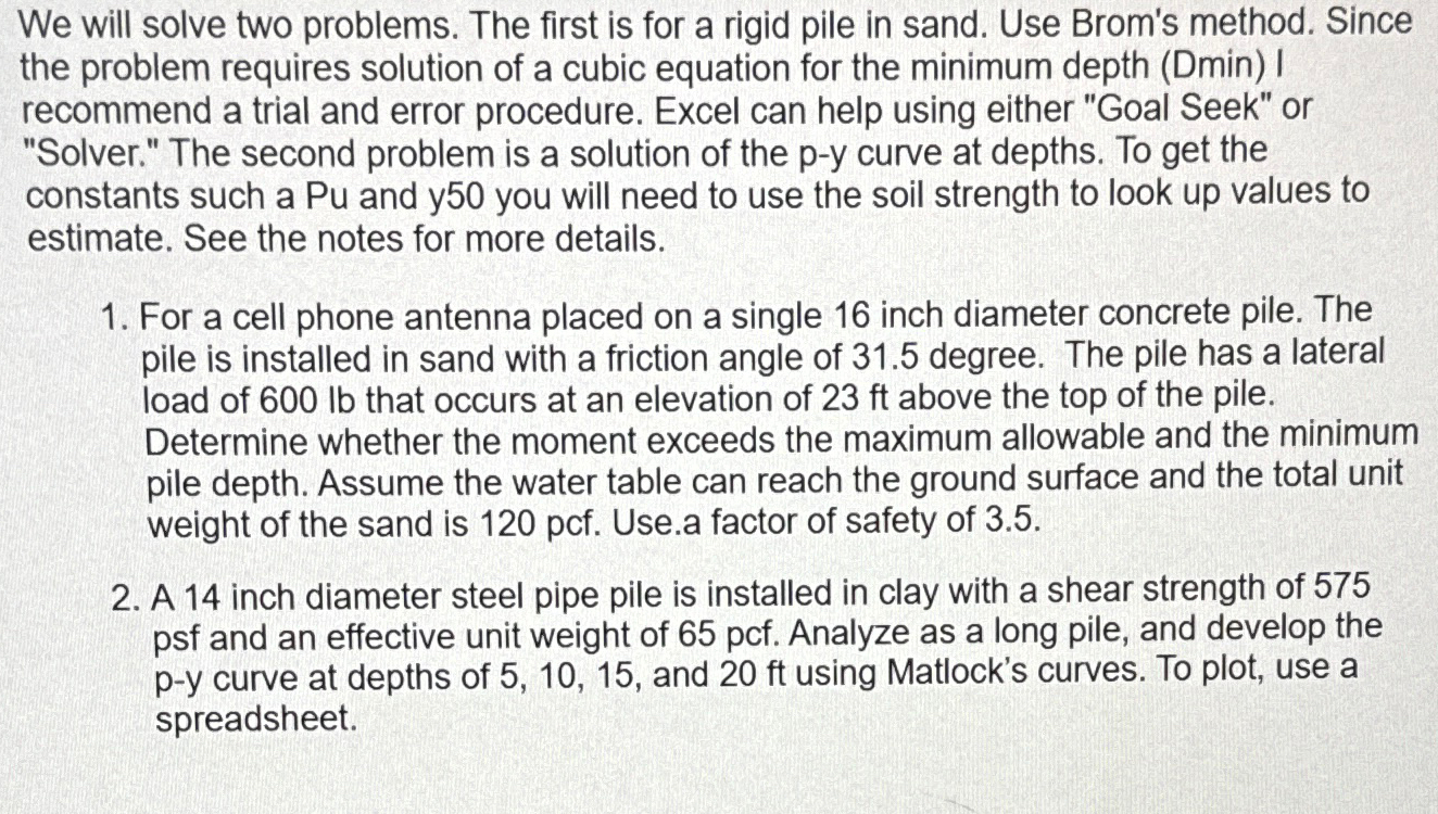 We will solve two problems. The first is for a