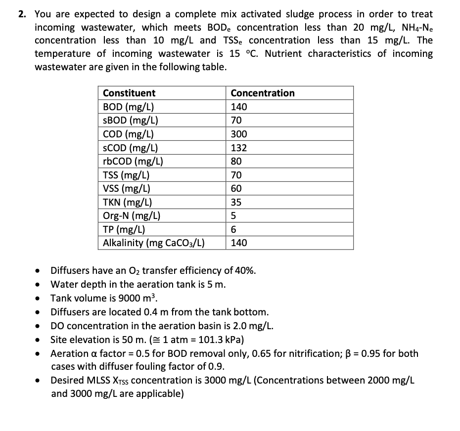 TKN safety factor is 1 . 5 . ( Nitrification