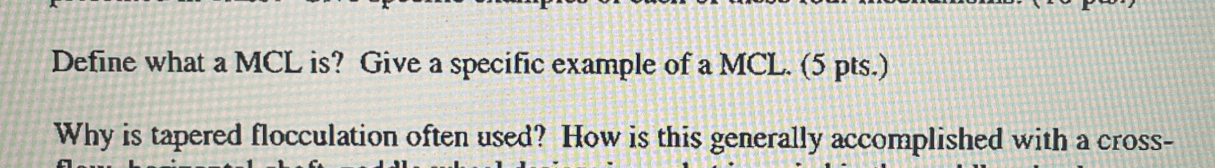 Define what a MCL is ? Give a specific example of