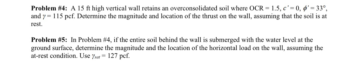 Problem # 4 : A 1 5 f t high vertical wall