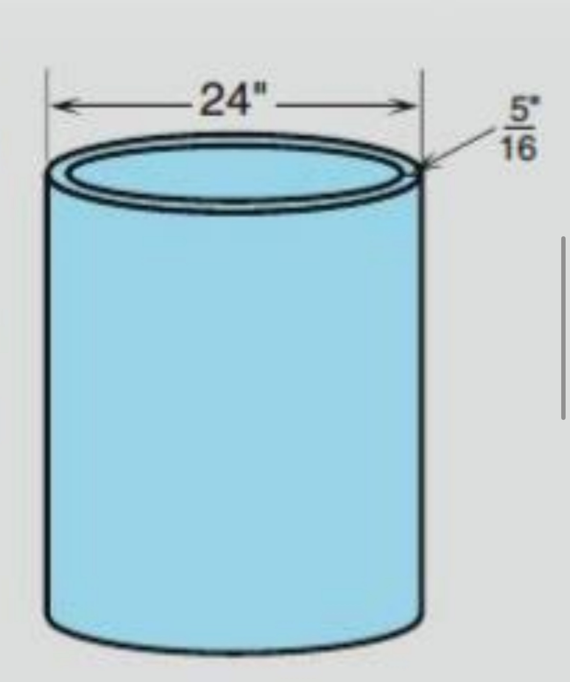 Find the area of the cylander assuming it is