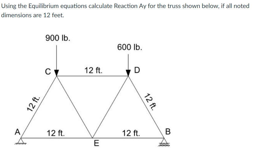 Using the Equilibrium equations calculate
