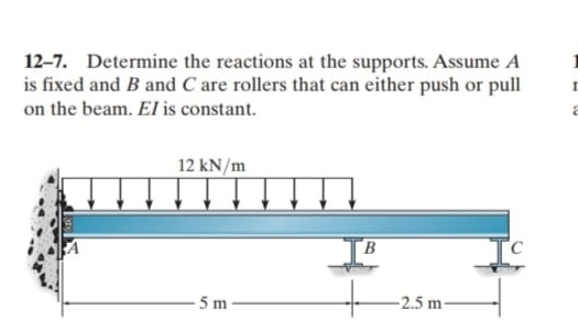 1 2 - 7 . Determine the reactions at the