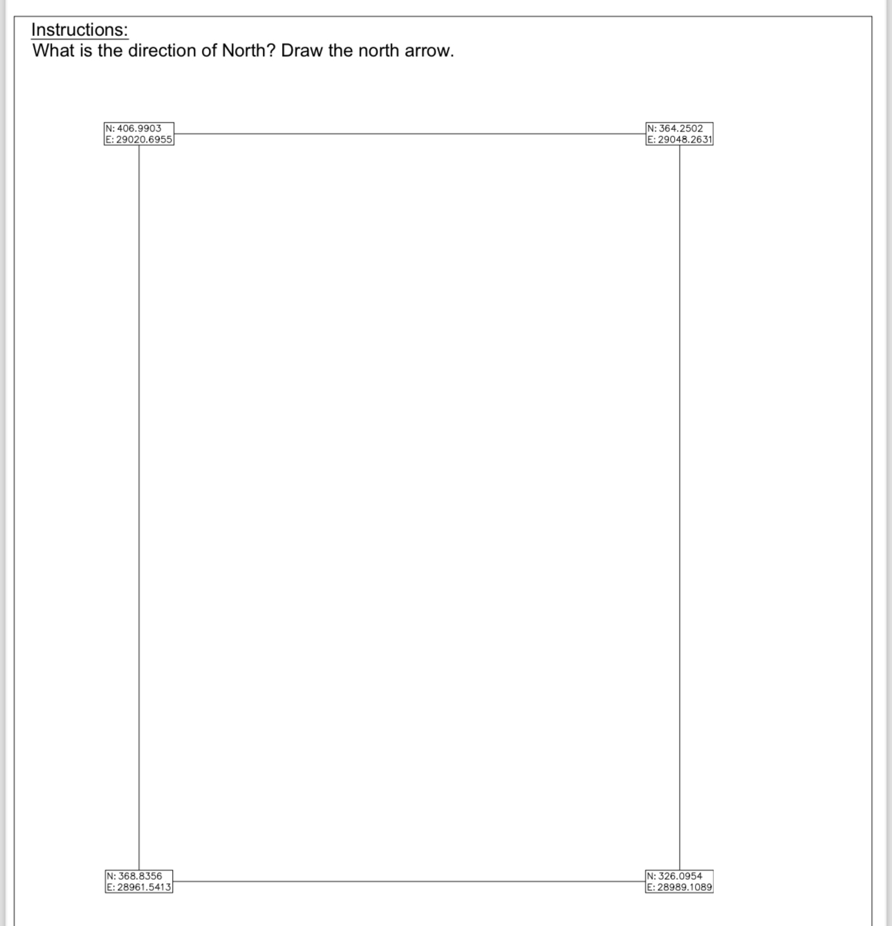 Instructions: What is the direction of North?