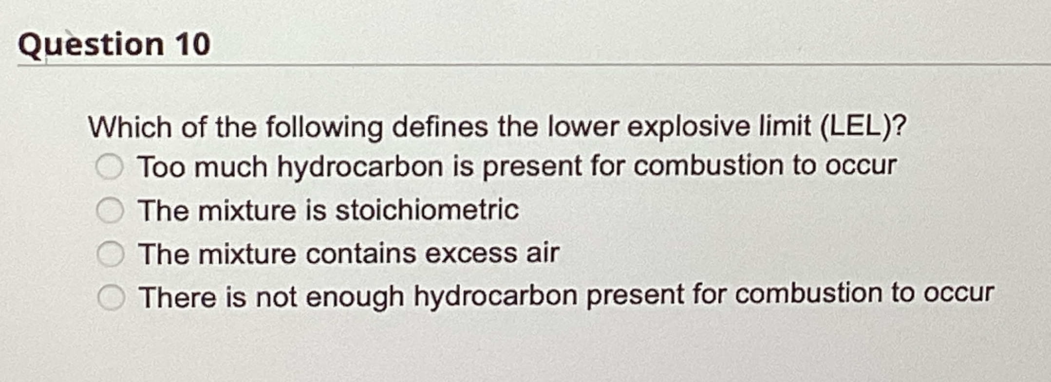 Question 1 0 Which of the following defines the