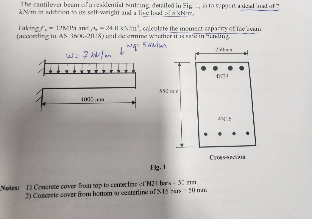 The cantilever beam of a residential building,