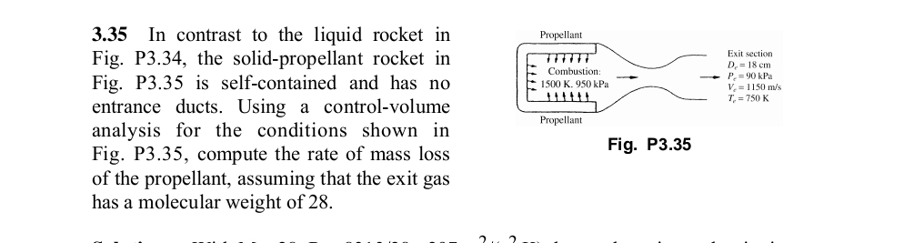 3 . 3 5 In contrast to the liquid rocket inFig. P