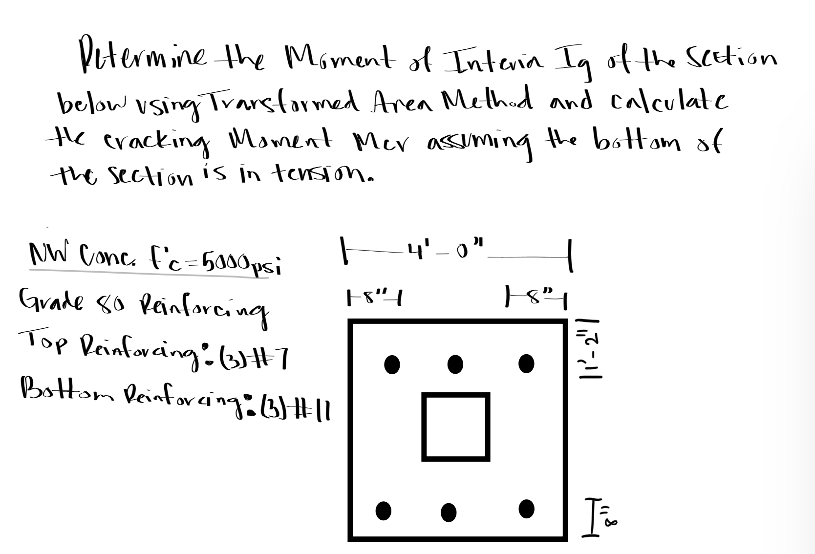 Determine the Moment of Interia Ig of the Section