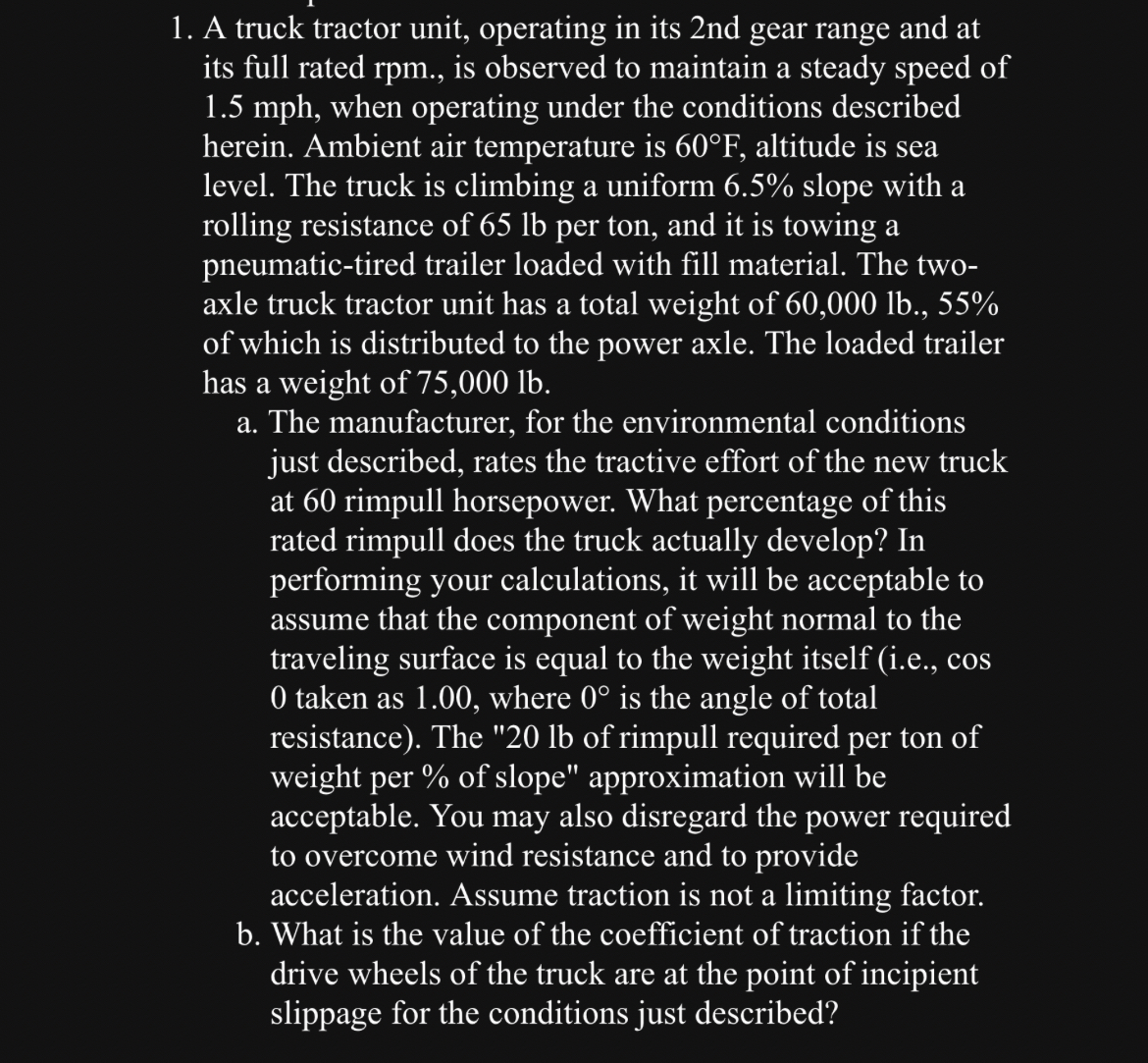 A truck tractor unit, operating in its 2 nd gear