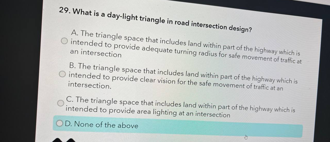 What is a day - light triangle in road