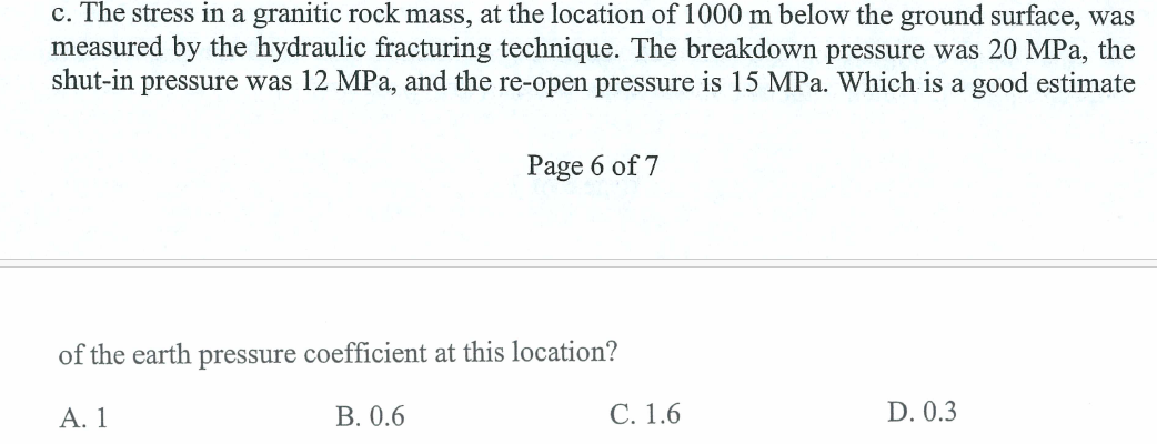 of the earth pressure coefficient at this