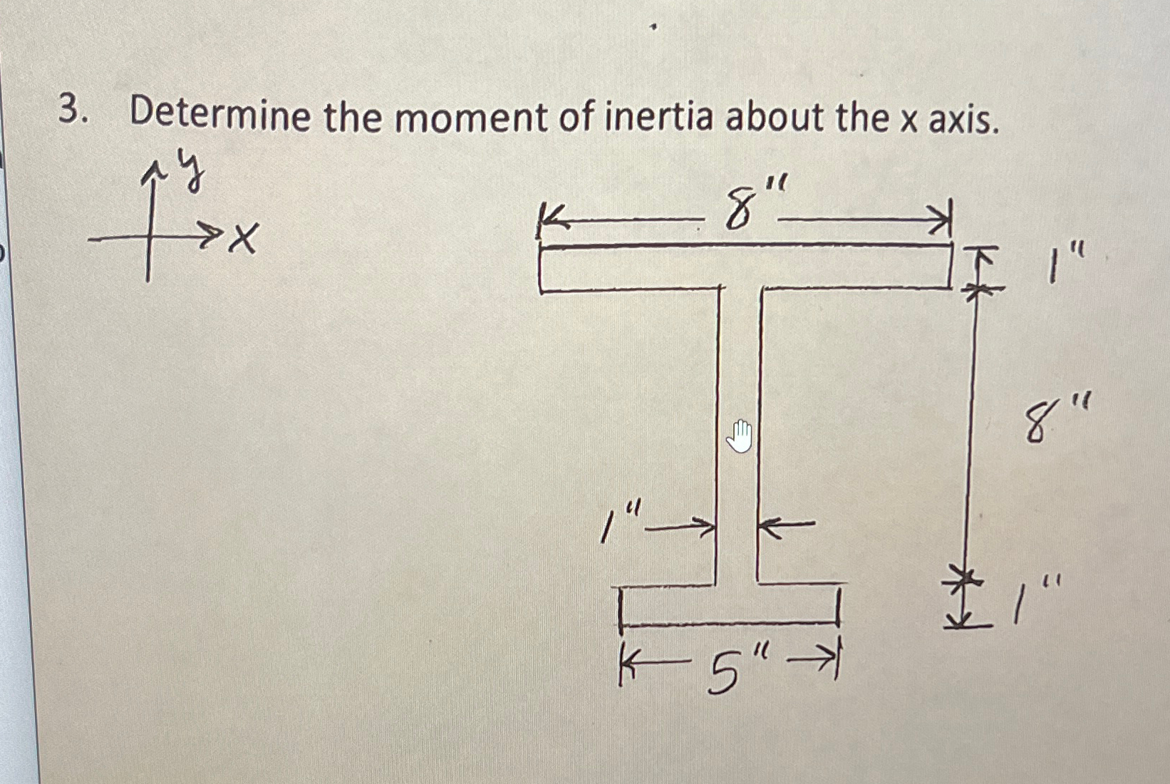 Determine the moment of inertia about the x axis.