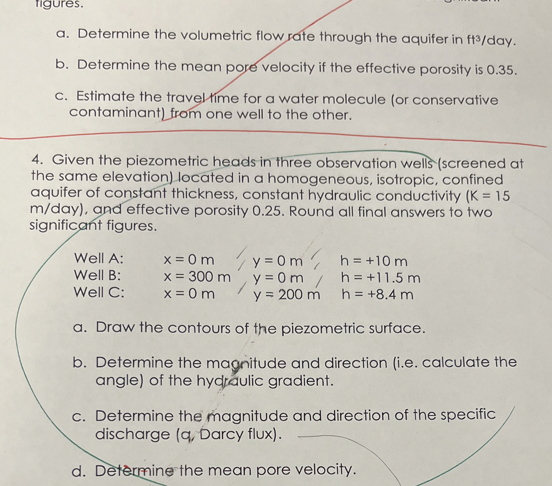 tigures. a . Determine the volumetric flow rate
