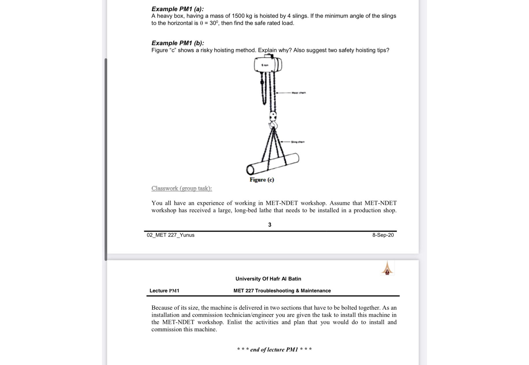 Example PM 1 ( a ) : A heavy box, having a mass