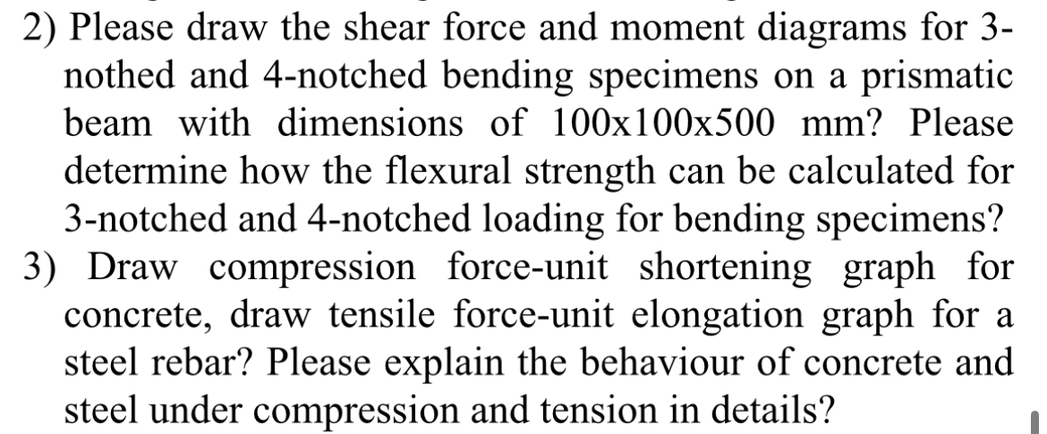 1 . question: Please draw the shear force and