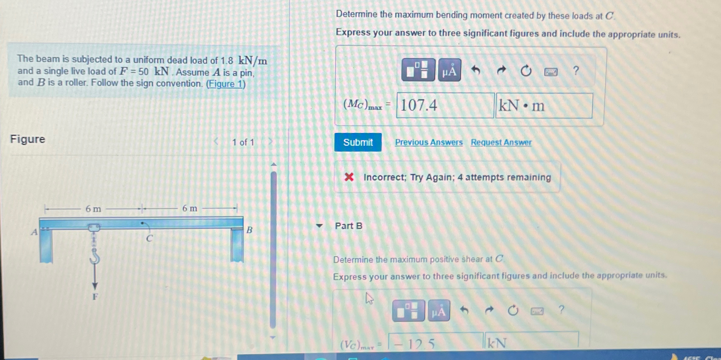 Determine the maximum bending moment created by