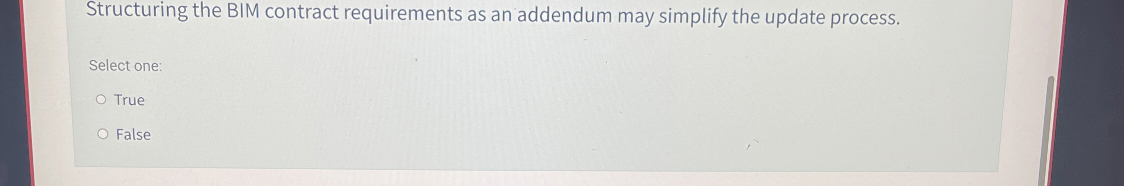 Structuring the BIM contract requirements as an