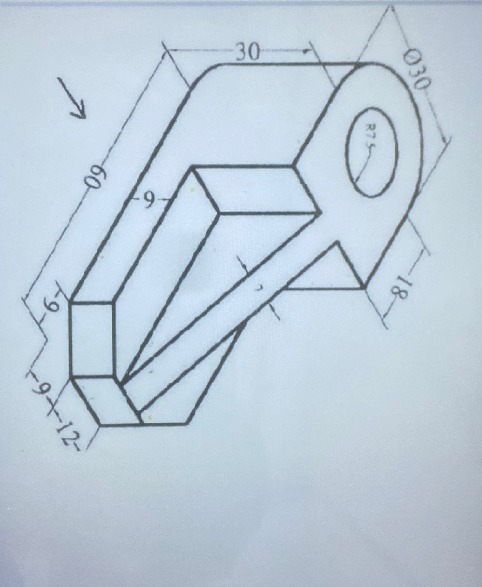 Construct an orthographic projection from the