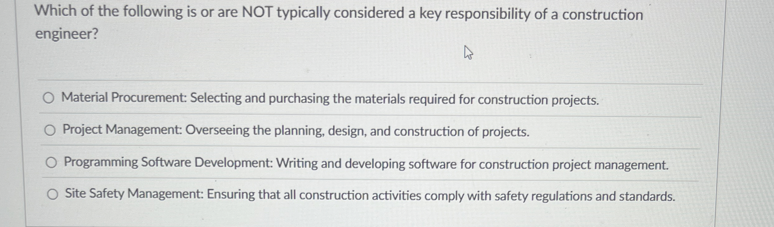 Which of the following is or are NOT typically