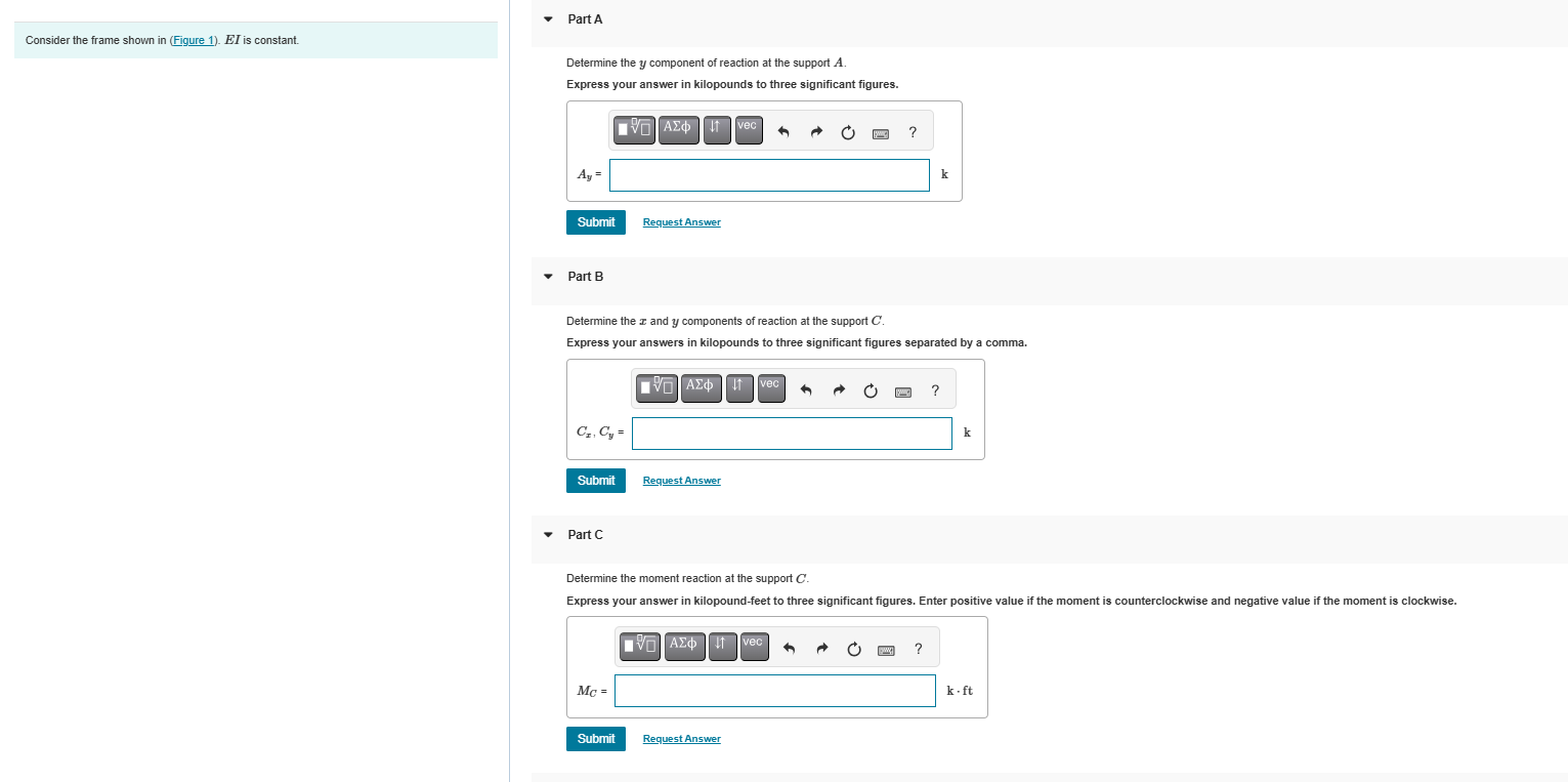 Determine the y component of reaction at the