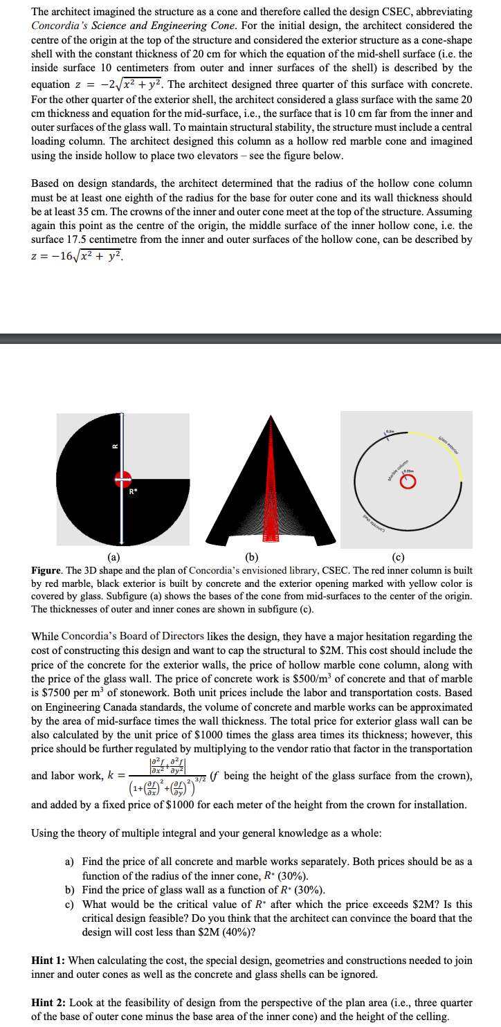 The architect imagined the structure as a cone