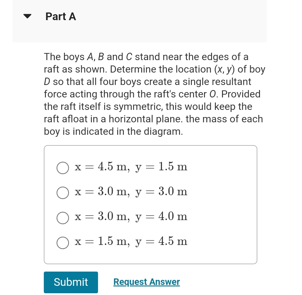 Part A The boys A , B and C stand near the edges