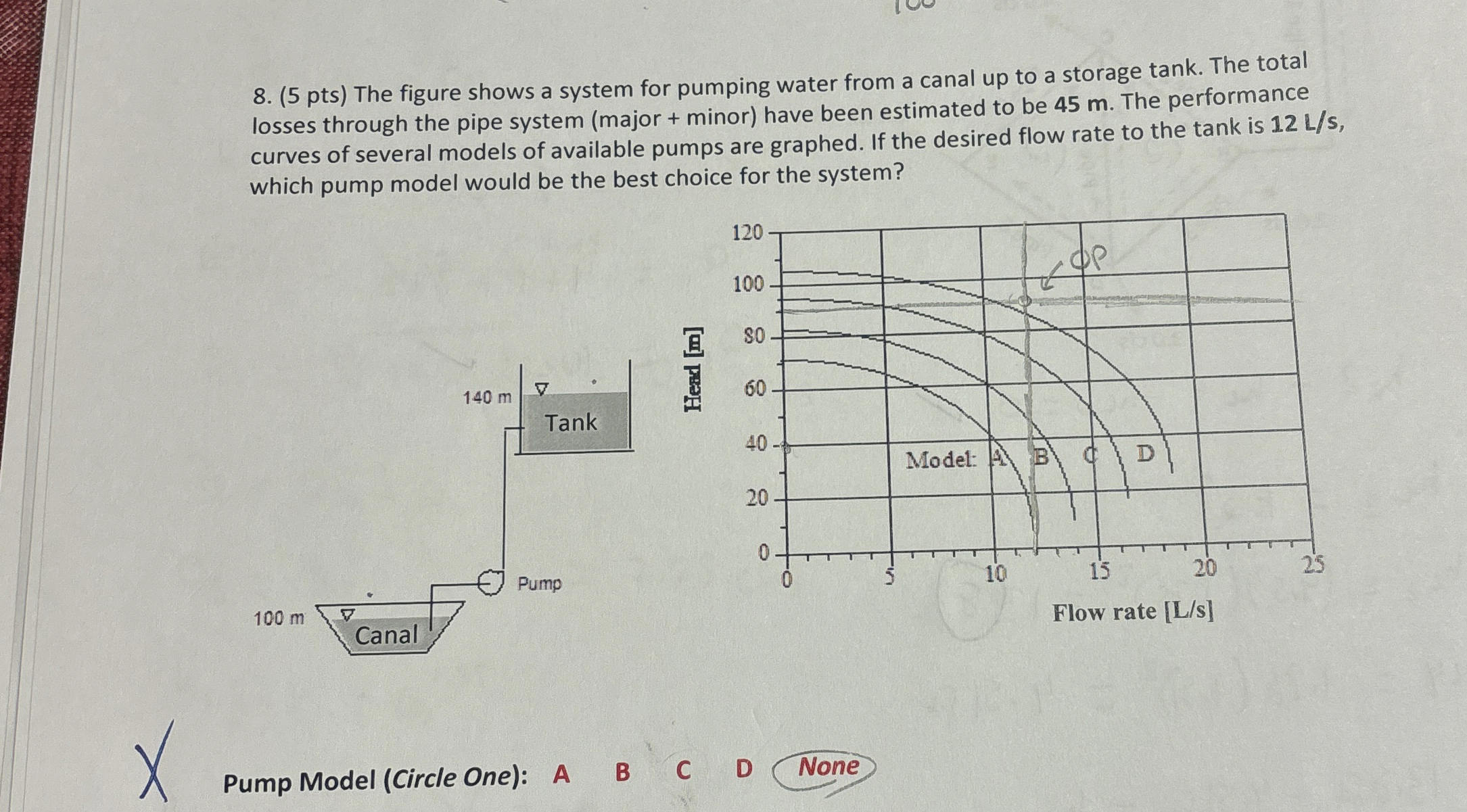 ( 5 pts ) The figure shows a system for pumping