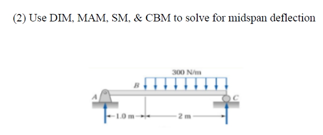 ( 2 ) Use DIM, MAM, SM , & CBM to solve for