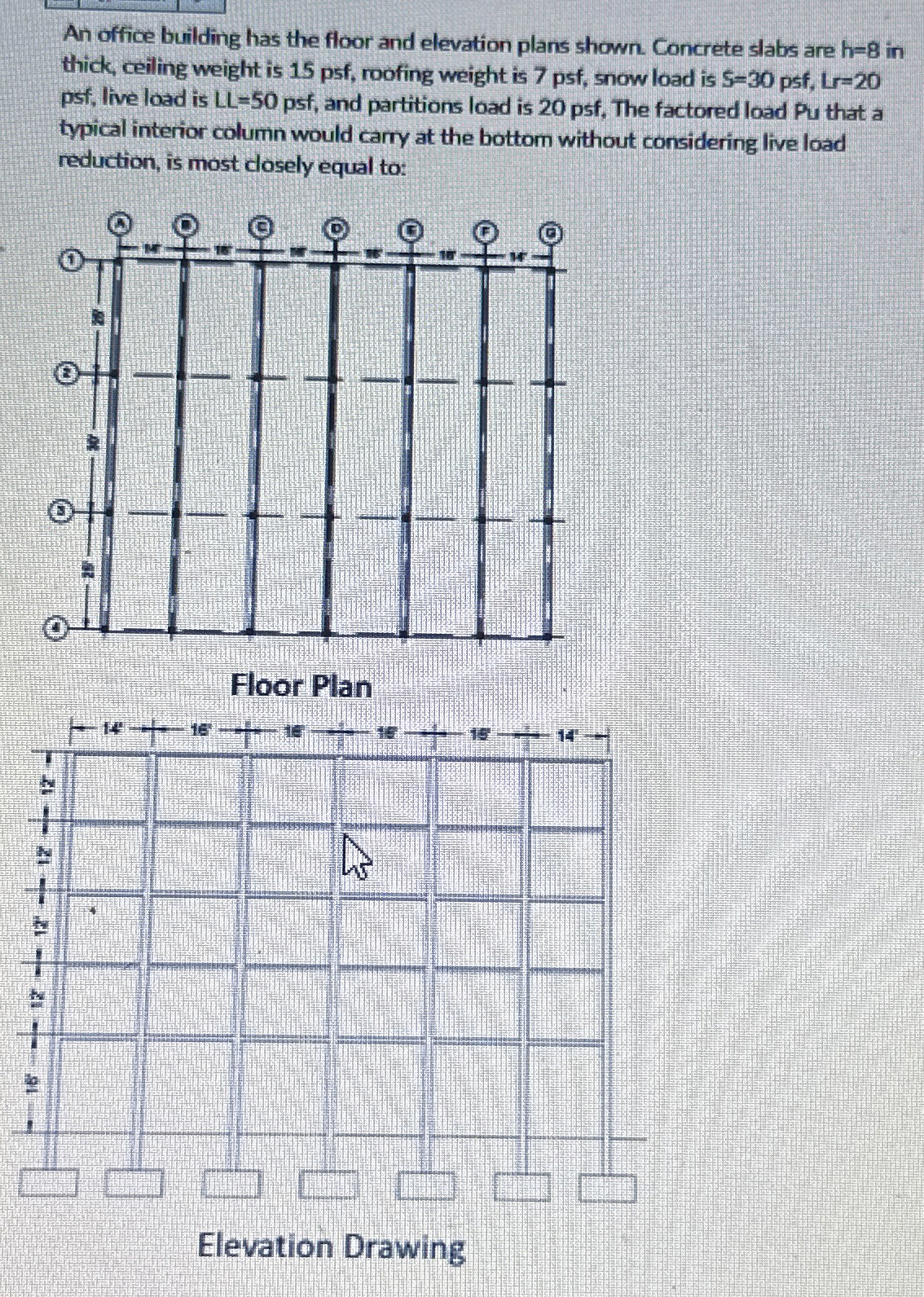 An office building has the floor and elevation