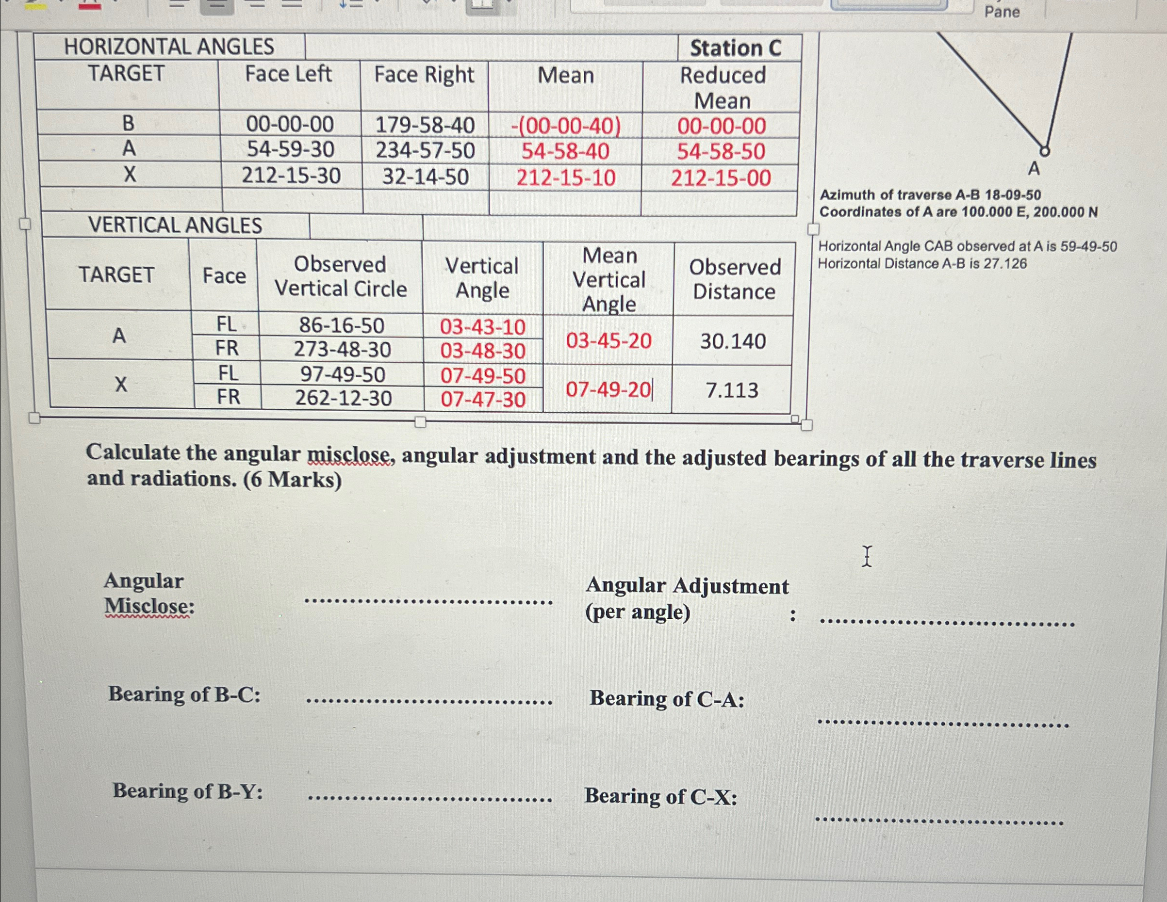 \ table [ [ HORIZONTAL ANGLES, ] , [ TARGET ,