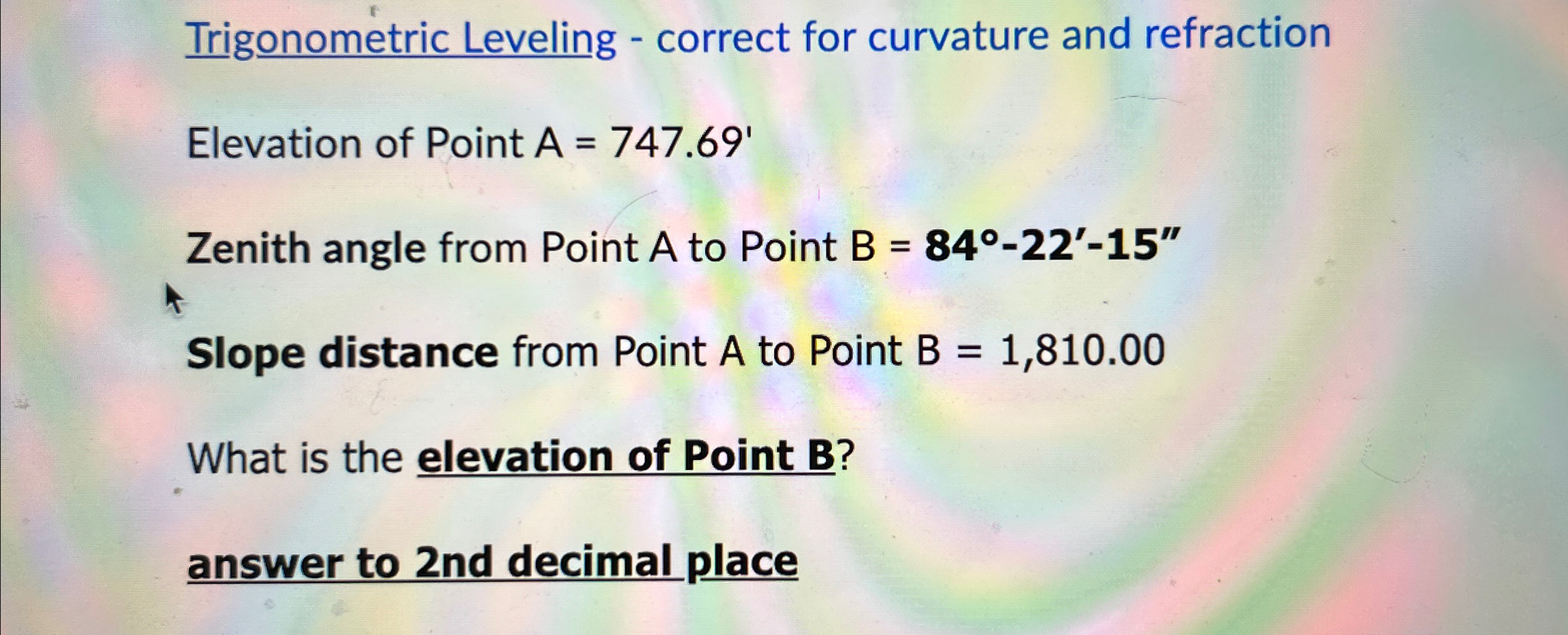 Trigonometric Leveling - correct for curvature