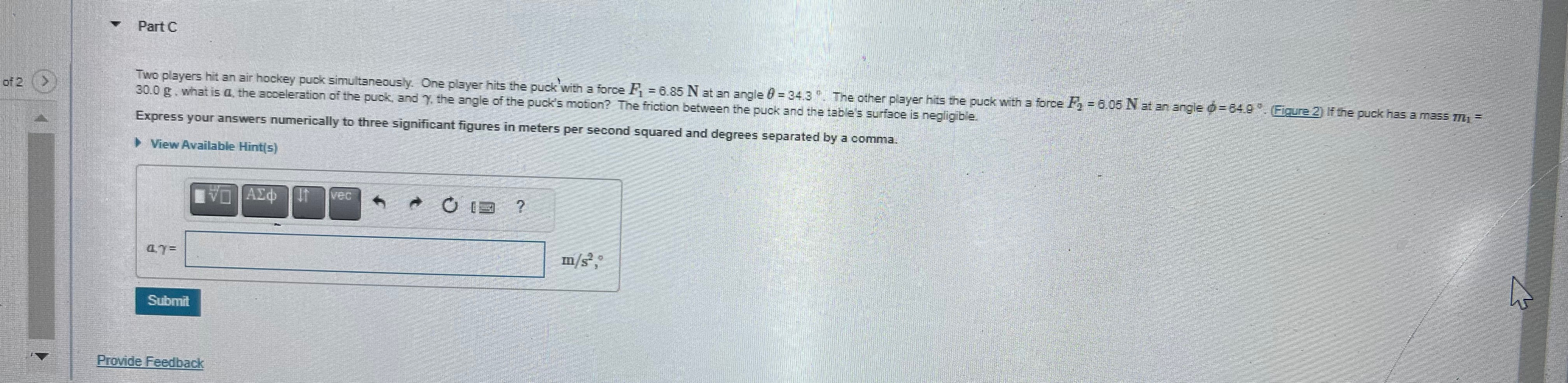 PartC 3 0 . 0 g , what is a , the acceleration of