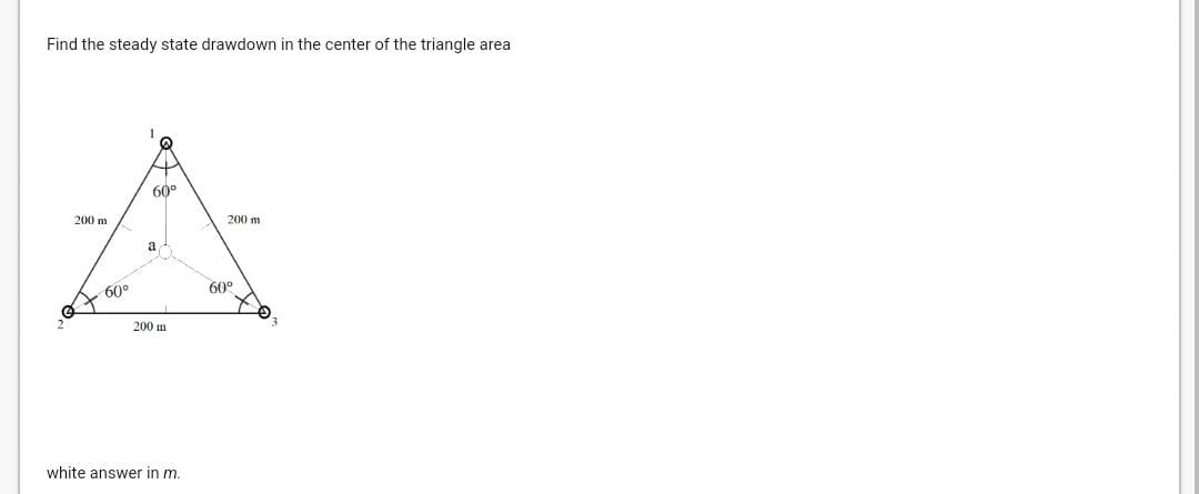 Find the steady state drawdown in the center of