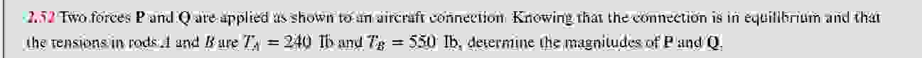 2 . 5 2 Two forces P and Q ate appled so shown to
