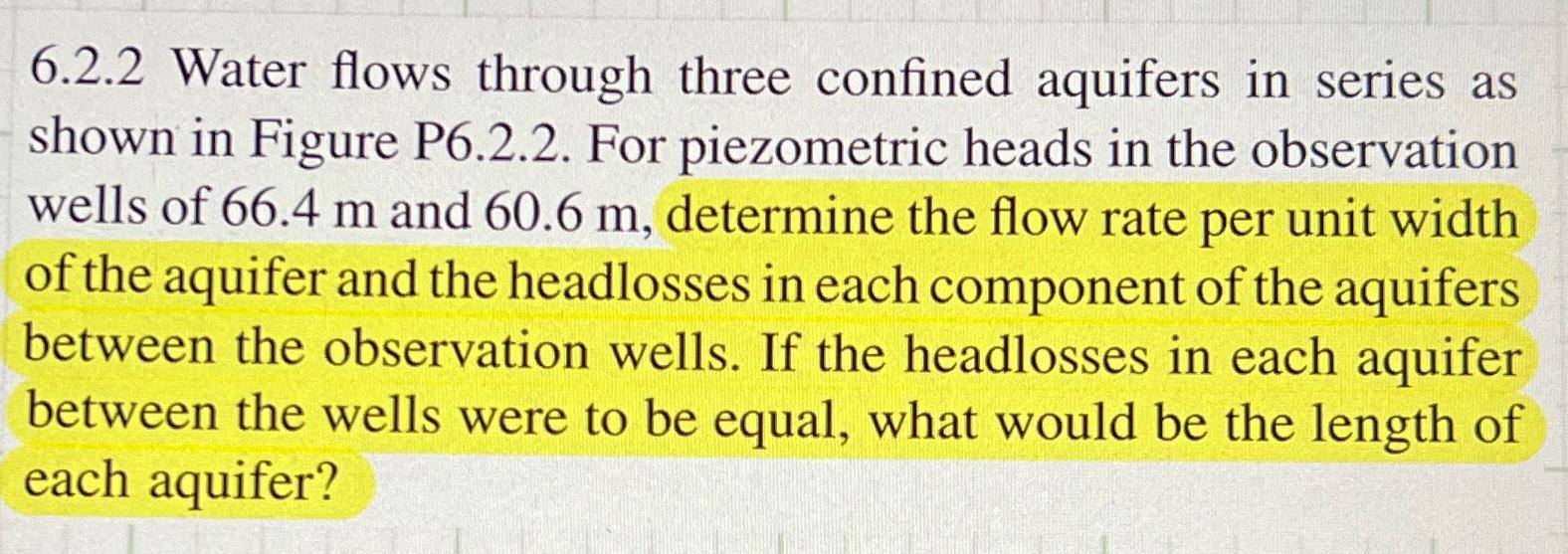 6.2.2 Water flows through three confined aquifers