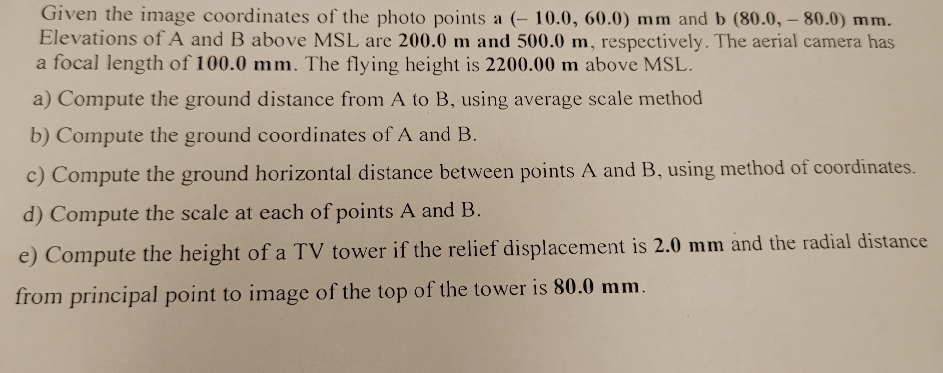 Given the image coordinates of the photo points a