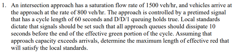 An intersection approach has a saturation flow