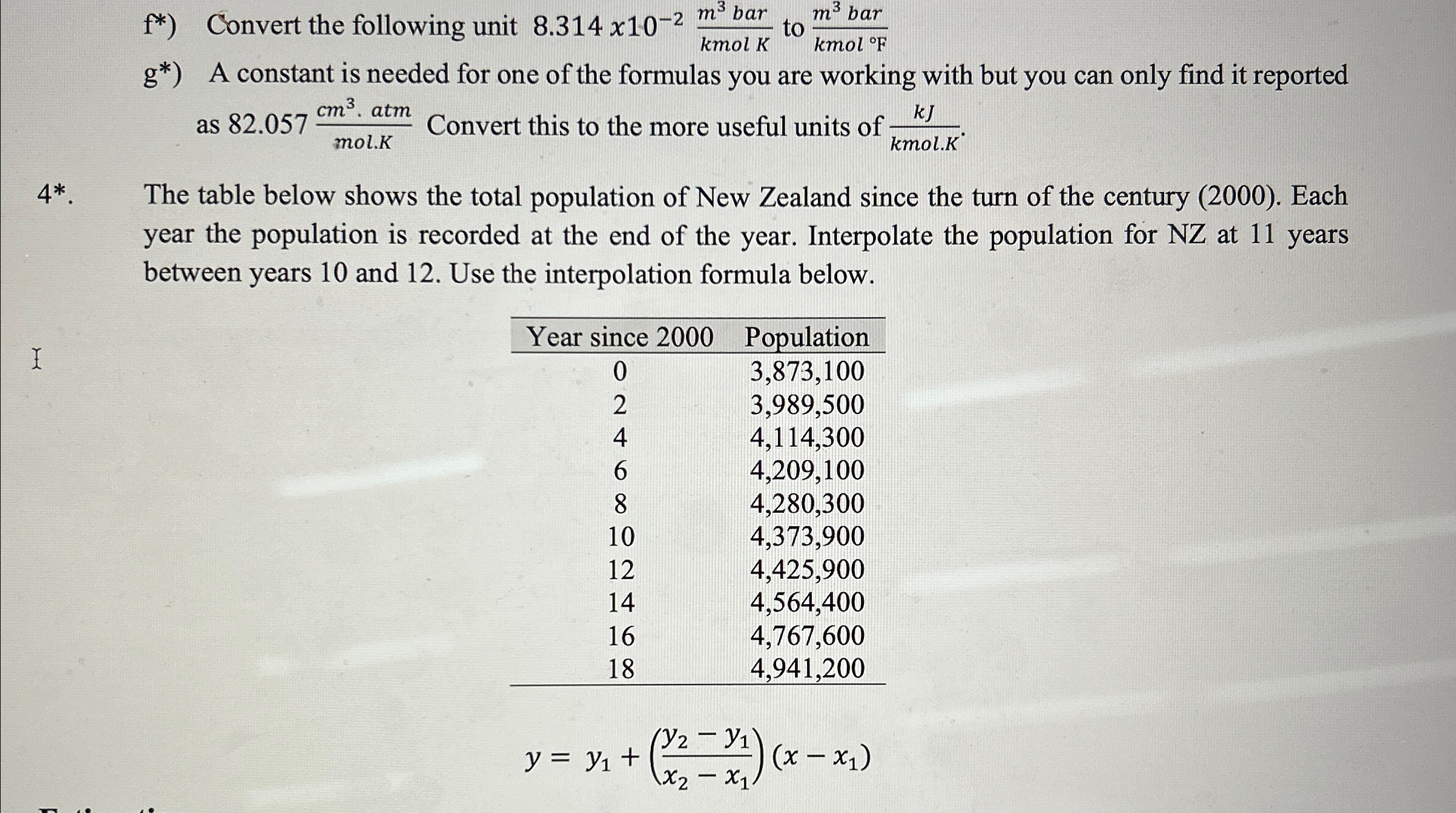 For each questions below, show your complete