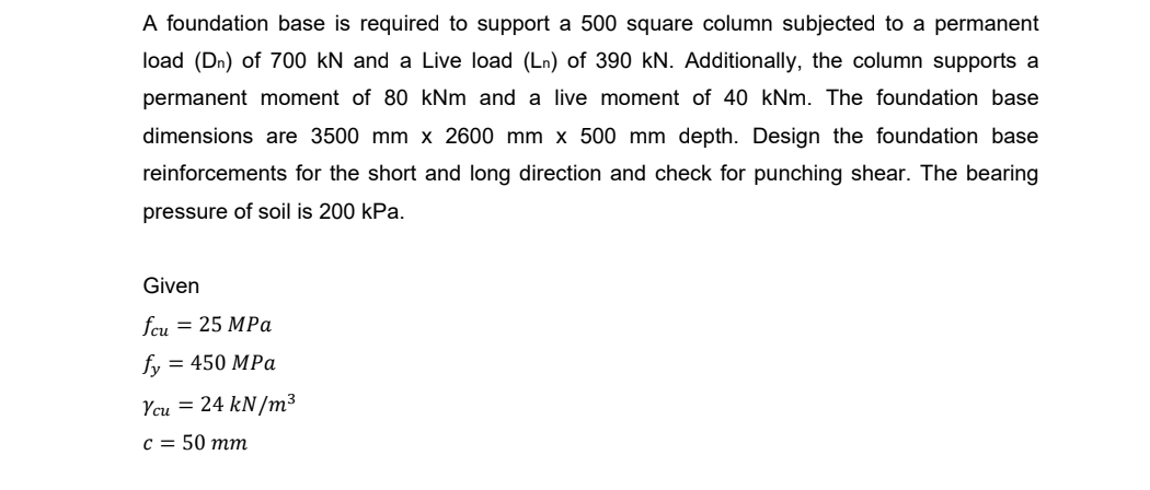 A foundation base is required to support a 5 0 0